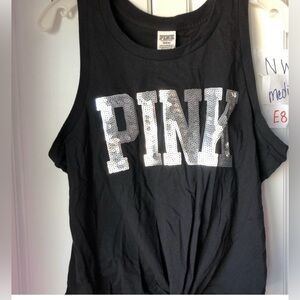 Victoria Secret Pink Black Tank Size M NWOT